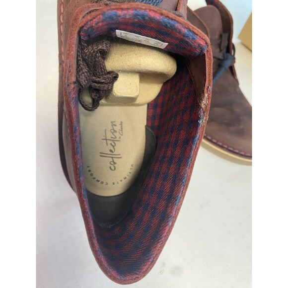 NEW Clarks Men's Bushacre 2 Chukka Ankle Boots Aubergine Leather Size 7 M Macy’s - Picture 7 of 11